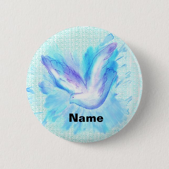 Bóton Redondo 5.08cm Botão do alfinete de casamento Dove Flying (Frente)