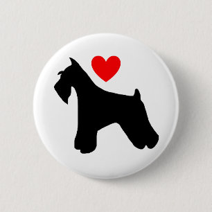Bóton Redondo 5.08cm Botão do amor do Schnauzer