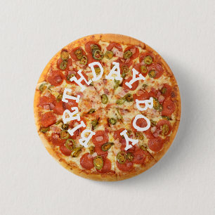 Bóton Redondo 5.08cm Botão do Aniversário da Pizza Party