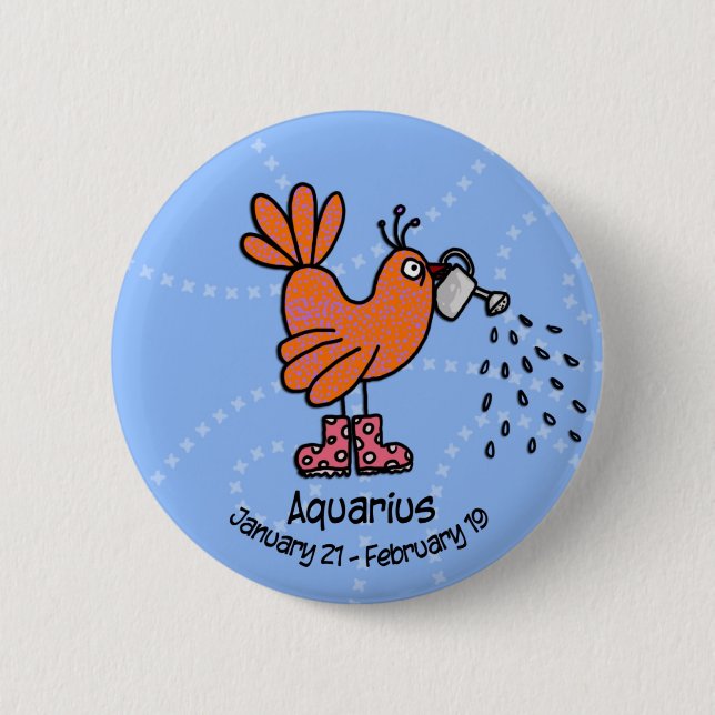 Bóton Redondo 5.08cm botão do aquarius (Frente)