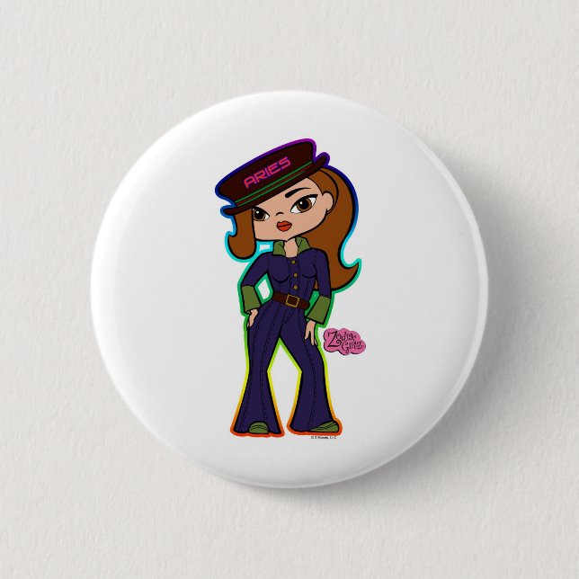 Bóton Redondo 5.08cm Botão do Aries (Frente)