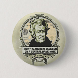 Bóton Redondo 5.08cm Botão do banco central de Andrew Jackson