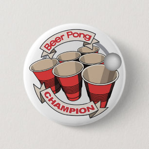 Bóton Redondo 5.08cm Botão do campeão de Pong da cerveja