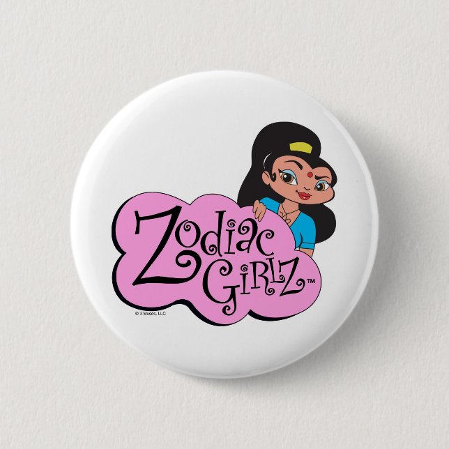 Bóton Redondo 5.08cm Botão do Capricórnio (Frente)
