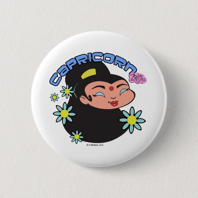 Bóton Redondo 5.08cm Botão do Capricórnio (Frente)
