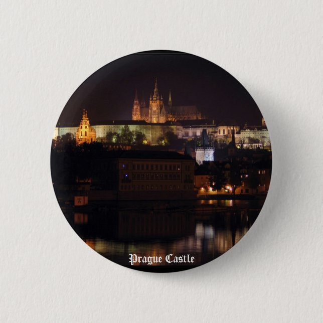 Bóton Redondo 5.08cm Botão do castelo de Praga da noite (Frente)