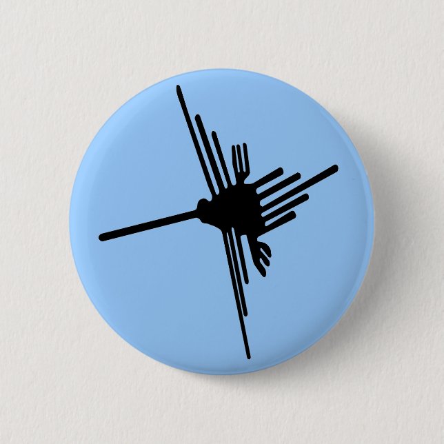 Bóton Redondo 5.08cm Botão do colibri de Nazca (Frente)