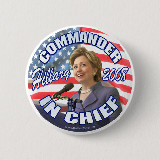 Bóton Redondo 5.08cm Botão do comandante-chefe Hillary 2008