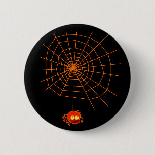 Bóton Redondo 5.08cm Botão do Dia das Bruxas da Web de aranha