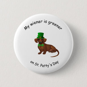Bóton Redondo 5.08cm Botão do dia de St Patrick do Dachshund
