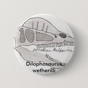Bóton Redondo 5.08cm Botão do Dilophosaurus