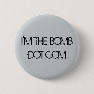 Bóton Redondo 5.08cm Botão do DOT COM da BOMBA