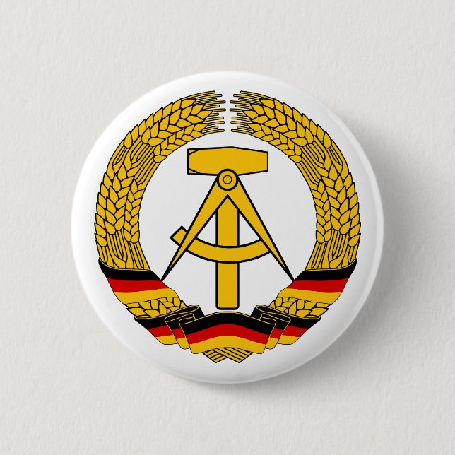 Bóton Redondo 5.08cm Botão do emblema nacional de East Germany (Frente)