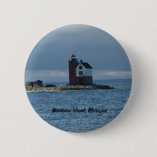 Bóton Redondo 5.08cm Botão do farol da ilha de Mackinac, Michigan