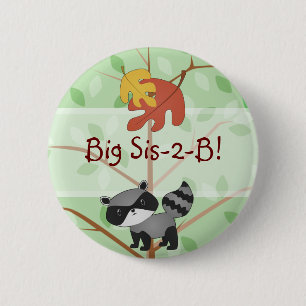 Bóton Redondo 5.08cm Botão do guaxinim da floresta