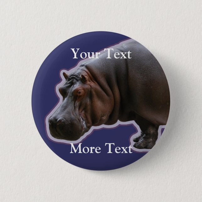 Bóton Redondo 5.08cm Botão do Hippopotamus (Frente)