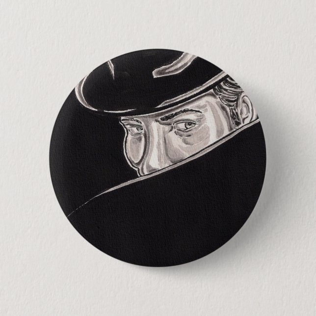 Bóton Redondo 5.08cm Botão do homem da sombra (Frente)