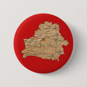 Bóton Redondo 5.08cm Botão do mapa de Belarus
