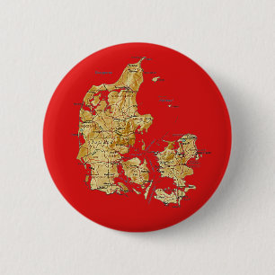 Bóton Redondo 5.08cm Botão do mapa de Dinamarca
