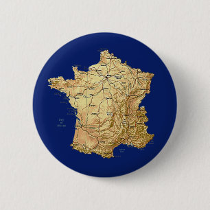 Bóton Redondo 5.08cm Botão do mapa de France