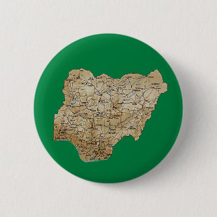 Bóton Redondo 5.08cm Botão do mapa de Nigéria
