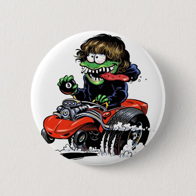 Bóton Redondo 5.08cm Botão do monstro do hot rod (Frente)