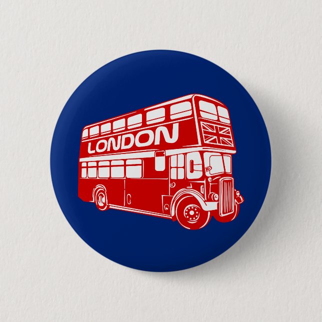 Bóton Redondo 5.08cm Botão do ônibus de Londres (Frente)