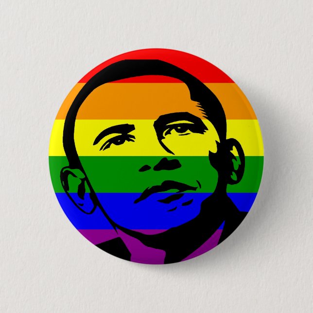 Bóton Redondo 5.08cm Botão do orgulho gay de Obama (Frente)