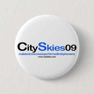 Bóton Redondo 5.08cm Botão do Pin do logotipo dos céus 09 da cidade
