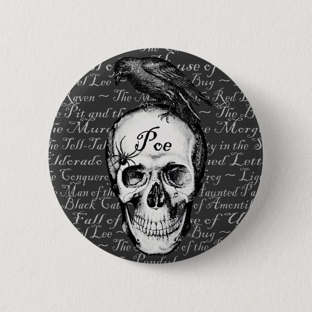 Bóton Redondo 5.08cm Botão do ponto de entrada do corvo (Frente)