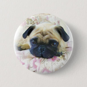 Bóton Redondo 5.08cm Botão do Pug