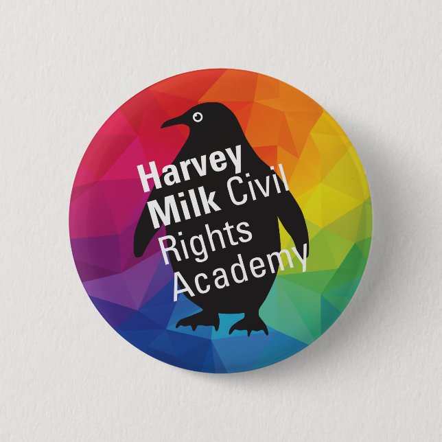 Bóton Redondo 5.08cm Botão do Rainbow Penguin (Frente)