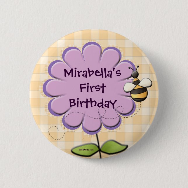 Bóton Redondo 5.08cm Botão do remendo da flor (Frente)