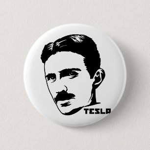 Bóton Redondo 5.08cm Botão do retrato de Nikola Tesla