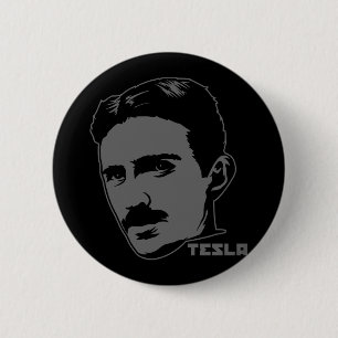 Bóton Redondo 5.08cm Botão do retrato de Nikola Tesla