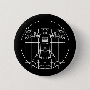 Bóton Redondo 5.08cm Botão do robô de da Vinci Vitruvian