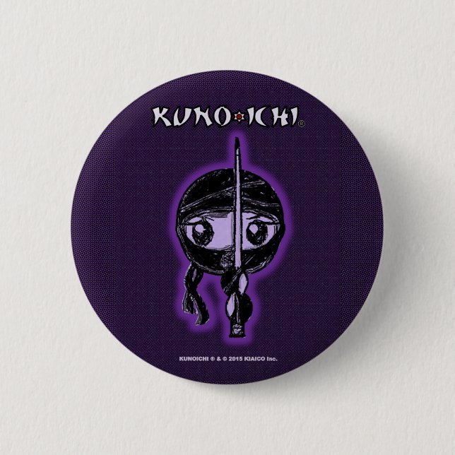 Bóton Redondo 5.08cm Botão do roxo de KUNOICHI (Frente)