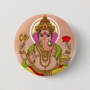 Bóton Redondo 5.08cm Botão do Senhor Ganesha