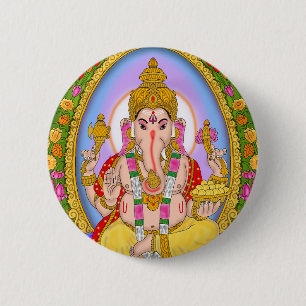 Bóton Redondo 5.08cm Botão do Senhor Ganesha