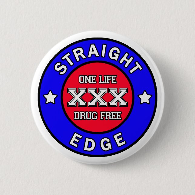 Bóton Redondo 5.08cm Botão do Straightedge (Frente)