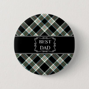 Bóton Redondo 5.08cm Botão do Tartan Preto do Melhor Pai