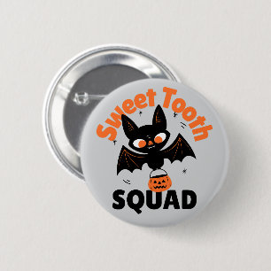 Bóton Redondo 5.08cm Botão Doce Halloween do Esquadrão dos Dentes - Bat