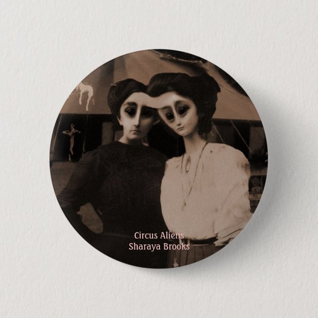 Bóton Redondo 5.08cm Botão dos aliens do circo (Frente)