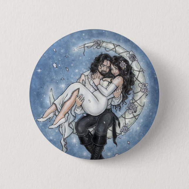 Bóton Redondo 5.08cm Botão dos cavaleiros da lua (Frente)