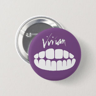 Bóton Redondo 5.08cm Botão dos dentes da Piada-loja de Vivian Stanshal