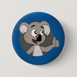 Bóton Redondo 5.08cm Botão dos desenhos animados do urso de Koala