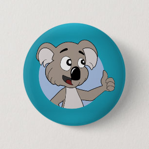 Bóton Redondo 5.08cm Botão dos desenhos animados do urso de Koala