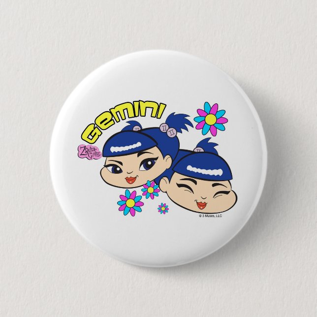 Bóton Redondo 5.08cm Botão dos Gêmeos (Frente)