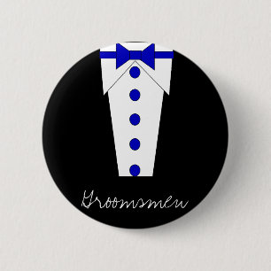 Bóton Redondo 5.08cm Botão dos padrinhos de casamento (azul)
