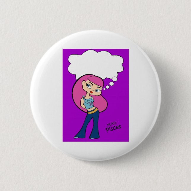 Bóton Redondo 5.08cm Botão dos peixes (Frente)